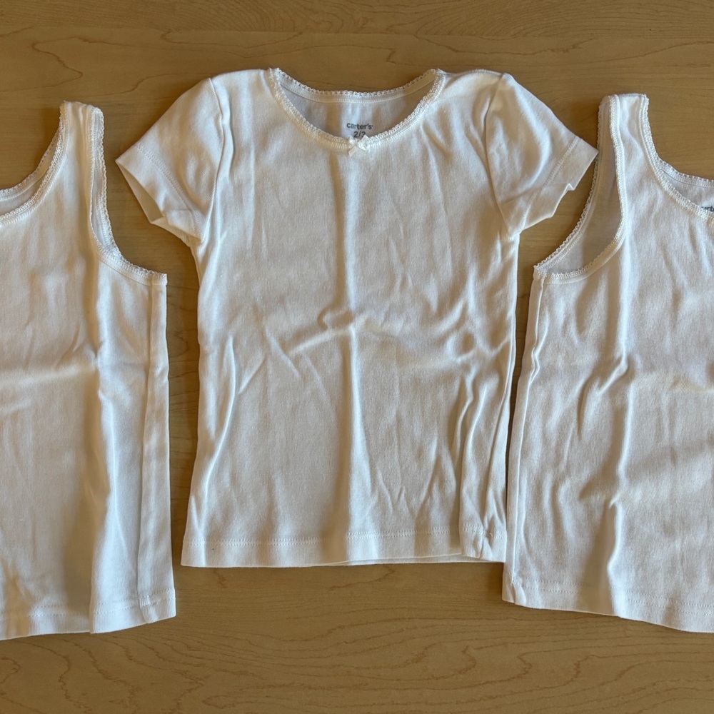 Carter's White Short Sleeve Tee and Tank Trio